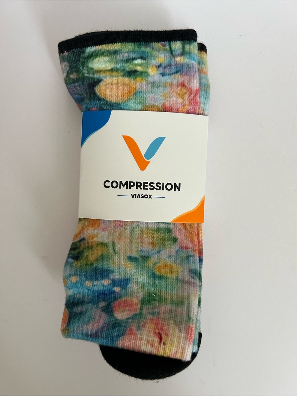 Viasox Pastel Pond Compression Socks - Picture 2 of 4